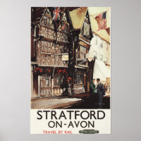Poster ferroviaire Garrick Inn and Harvard House
