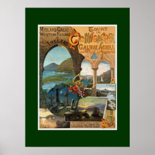 Poster ~ ferroviaire intérieur Connemara de ~Ireland de