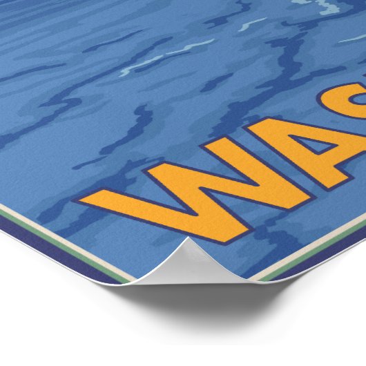 Poster Ferry and Mountains - Whidbey Island, Washington (Coin)