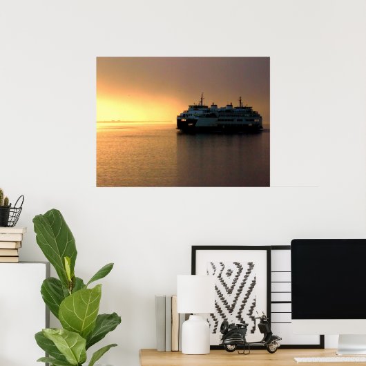 Poster Ferry et brouillard (Bureau à domicile)