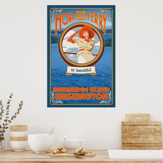 Poster Ferry pour femme - Bainbridge Island, WA (Cuisine)