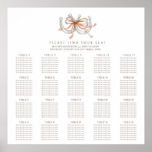Poster Fers à cheval rubans orange 20 tables mariage auto