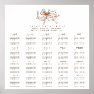 Poster Fers à cheval rubans orange 20 tables mariage auto