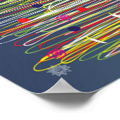 Poster Festif arbre de Noël coloré (Customisez-le !) (Coin)