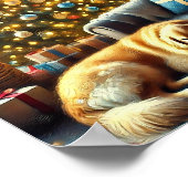 Poster Festif Golden Retriever Noël (Coin)