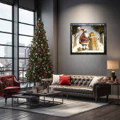 Poster Festif : Joyeux Père Noël Noir