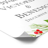 Poster Festif Mariage de Noël Poinsettia Personnalisé (Coin)