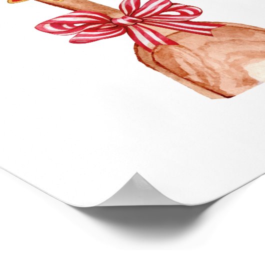 Poster Festif Noël Cookie Tree avec Red Bow Art (Coin)