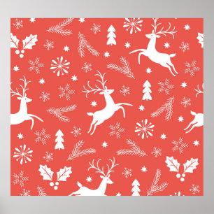 Poster Festif Noël Motif sans couture