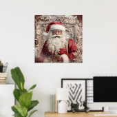 Poster Festif Noël Père Noël (Bureau à domicile)