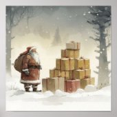 Poster Festif : Père Noël afro-américaine (Devant)