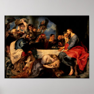 Poster Festin de Simon et de Mary Magdalene aux bas de la
