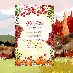 Poster Festival d'automne Berries d'automne Raisins Citro