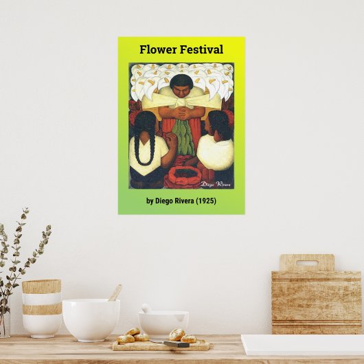 Poster Festival des fleurs de Diego Rivera (1925) (Cuisine)