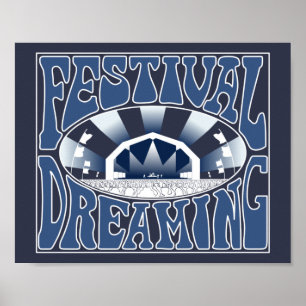 Poster Festival Dream Vintage Retro Marine-White Graphic