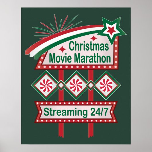 Poster Festival du Marathon de Noël Retro Marquee (Devant)
