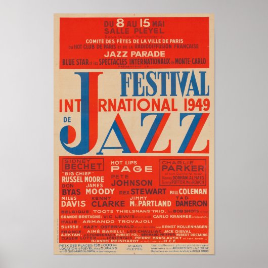 Poster Festival international de jazz 1949 Vintage (Devant)