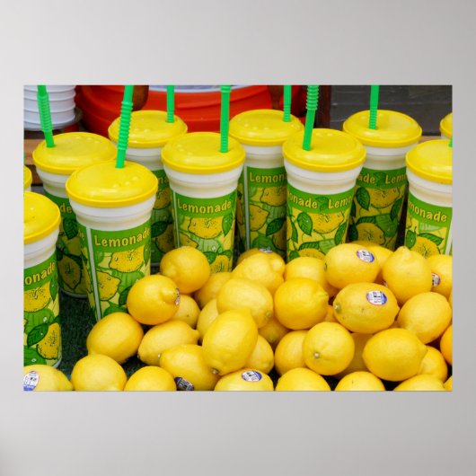 Poster Festival Lemonade Stand Lemons and Tall Drink Cups (Devant)