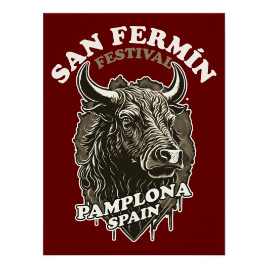 Poster Festival San Fermin - La Course Des Bulls (Devant)