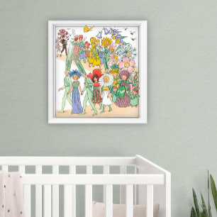 Poster Festival vintage des fleurs par Elsa Beskow