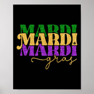 Poster Festival vintage Mardi Gras La Nouvelle-Orléans Fe