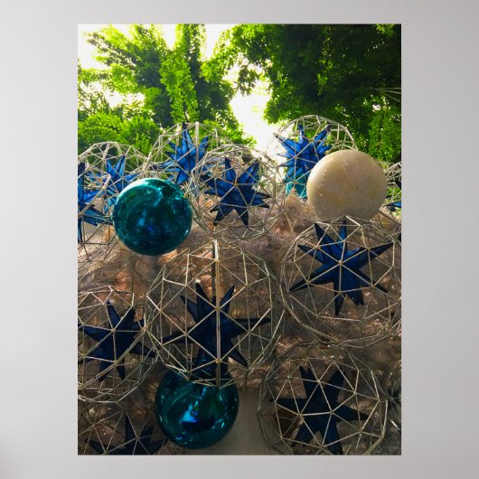 Poster Festive Bleu et Argent (Devant)