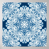 Poster Festive Blue Mandala (Devant)