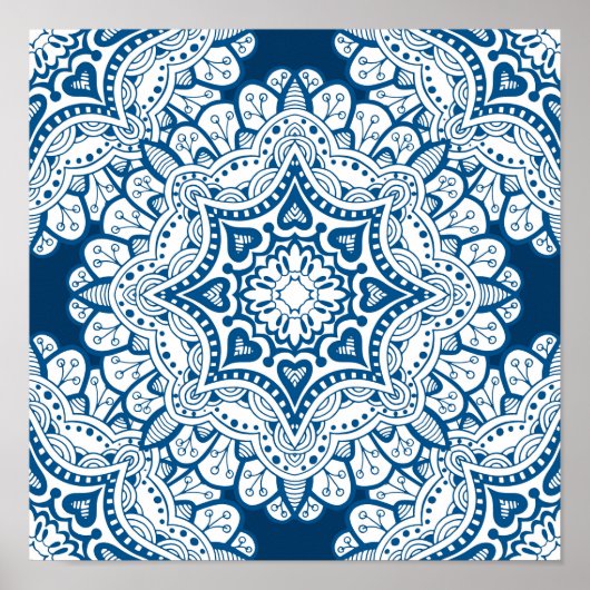 Poster Festive Blue Mandala (Devant)