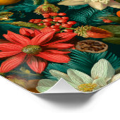 Poster Festive Citrus & Winter Floral Christmas Pattern (Coin)
