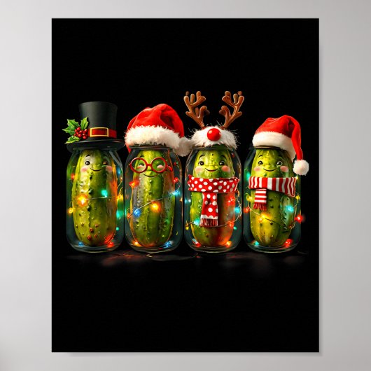 Poster Festive Ckle Jar Meme Christmas Lights Santa Hat X (Devant)