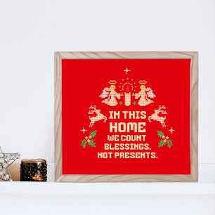Poster Festive "Dans Cette Maison Nous Comptons Des Bénéd