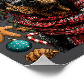 Poster Festive Doberman With Santa Hat Snowy Winter Chris (Coin)