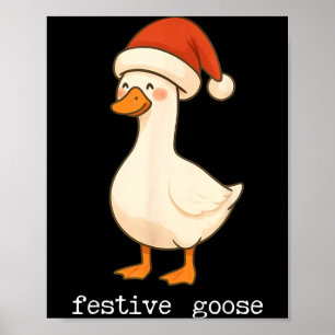Poster Festive Et Mpy Oie Chapeau De Père Noël Xmas Lumiè