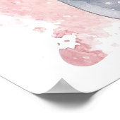 Poster Festive femme de neige rose de Noël (Coin)