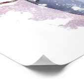 Poster Festive femme de neige rose de Noël (Coin)