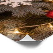 Poster Festive fir trees decorated with garlands  (Coin)