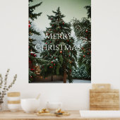 Poster Festive fir trees decorated with garlands  (Cuisine)