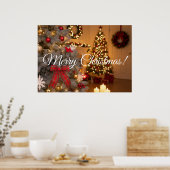 Poster Festive fir trees decorated with garlands  (Cuisine)