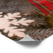 Poster Festive fir trees decorated with garlands  (Coin)