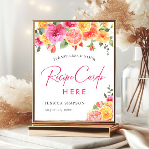 Poster Festive Fleurs Lumineuses Citrus Carte de recette