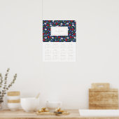 Poster Festive Florals in Navy 16x20 Calendrier annuel 20 (Cuisine)