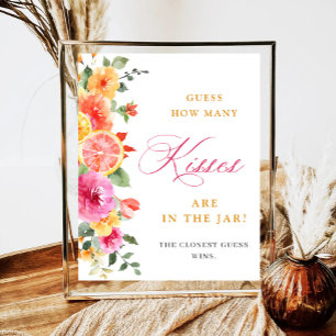 Poster Festive Flower brillant Devine combien de Fêtes de