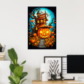 Poster Festive Haunted Treehouse | Bonne Halloween (Bureau à domicile)