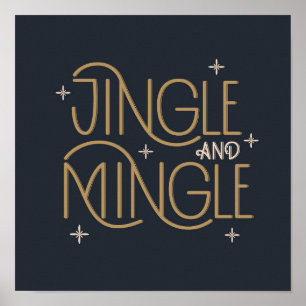 Poster Festive Jingle et Mingle Holiday Design