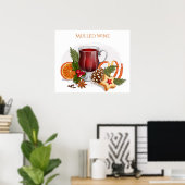 Poster Festive Mulled Wine with Ingredients Illustration (Bureau à domicile)