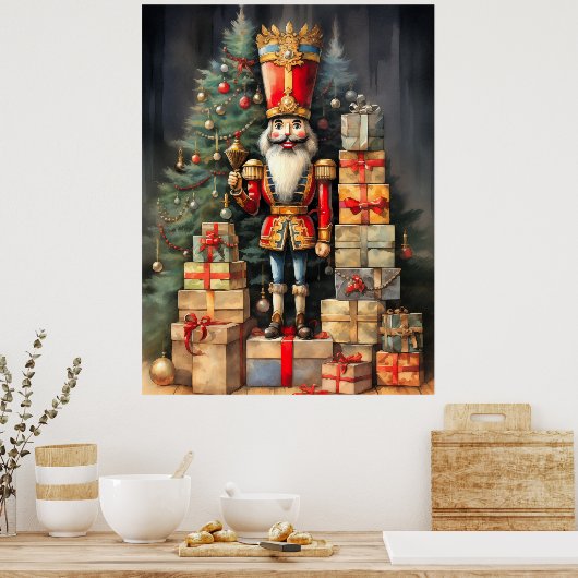 Poster Festive Noël Nutcracker peinture vacances (Cuisine)