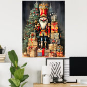 Poster Festive Noël Nutcracker peinture vacances (Bureau à domicile)