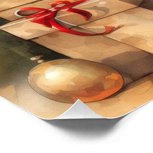 Poster Festive Noël Nutcracker peinture vacances (Coin)