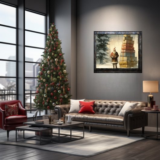 Poster Festive : Père Noël Noir