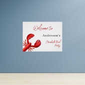 Poster Fête à ébullition de langouste rouge blanc bienven